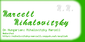 marcell mihalovitzky business card